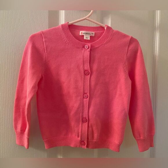 Crewcuts J Crew Casey Cardigan Sweater Button Up Pink Girls Size 2 - Picture 1 of 3